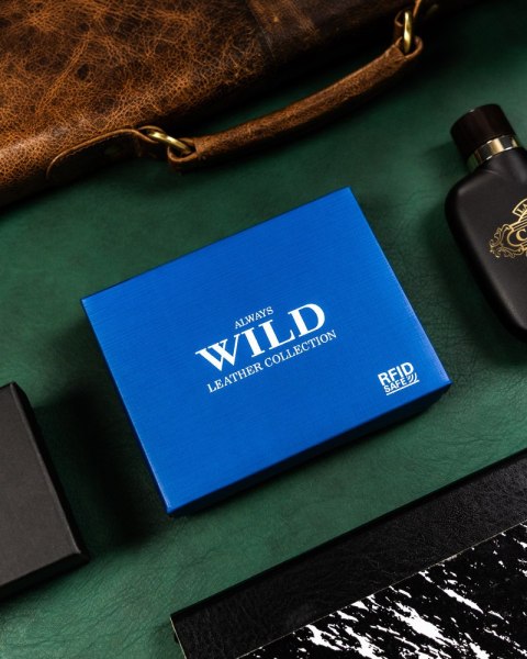 Męski, skórzany portfel bez zapięcia zewnętrznego - Always Wild Męski, skórzany portfel bez zapięcia zewnętrznego - Always Wild