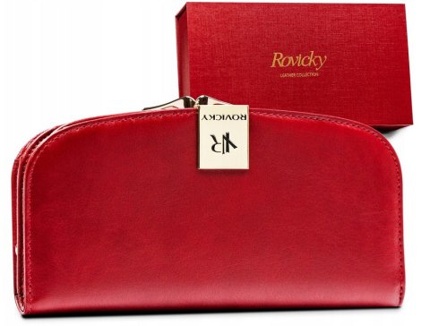 Elegancki skórzany portfel damski na zatrzask - Rovicky Elegancki skórzany portfel damski na zatrzask - Rovicky