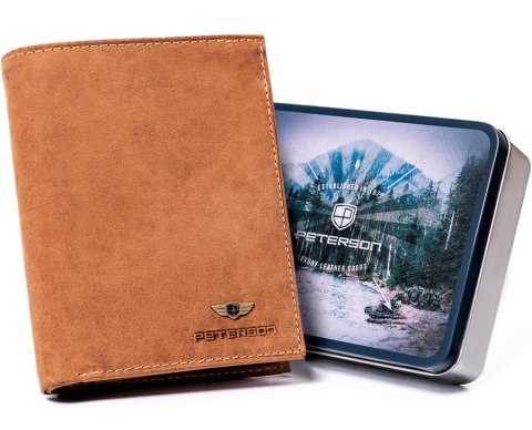 Skórzany portfel męski z systemem RFID Protect - Peterson Skórzany portfel męski z systemem RFID Protect - Peterson