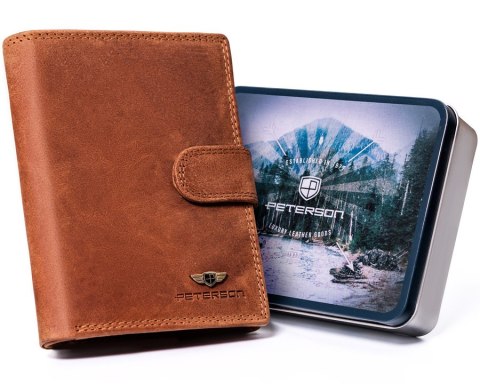 Nubukowy portfel męski z systemem RFID Protect - Peterson Nubukowy portfel męski z systemem RFID Protect - Peterson
