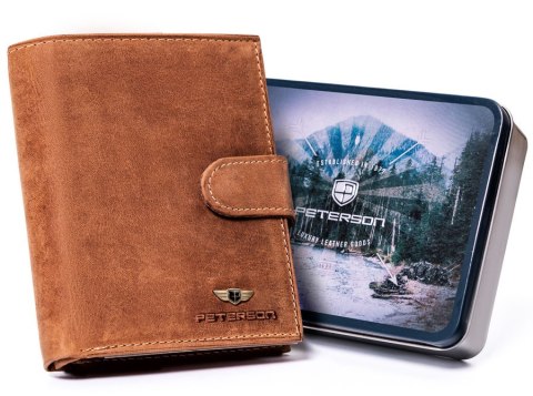Portfel męski z wysokojakościowej skóry naturalnej z systemem RFID Protect - Peterson Portfel męski z wysokojakościowej skóry naturalnej z systemem RFID Protect - Peterson