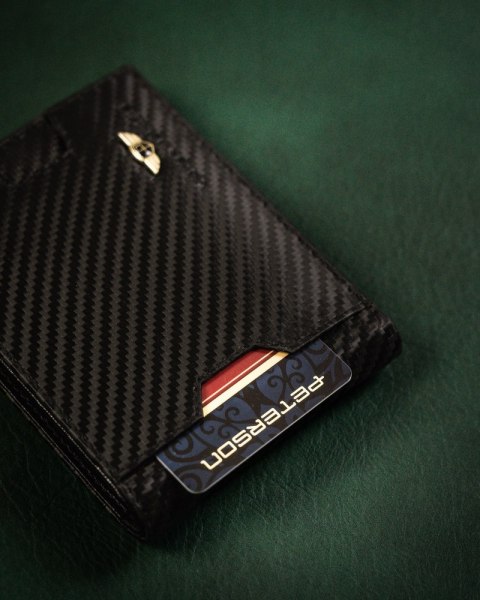 Portfel męski ze skóry naturalnej carbon - Peterson Portfel męski ze skóry naturalnej carbon - Peterson