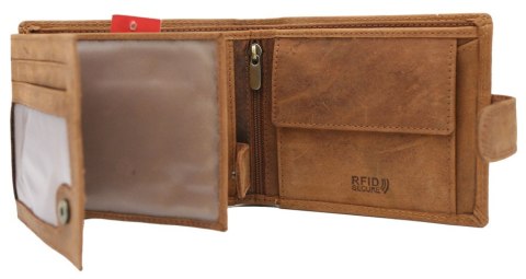 Poziomy portfel męski ze skóry naturalnej, system RFID Protect - Peterson Poziomy portfel męski ze skóry naturalnej, system RFID Protect - Peterson