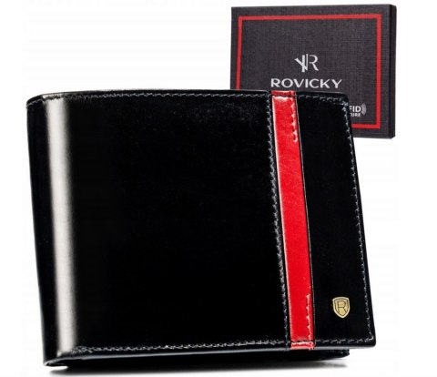 Duży, elegancki portfel męski ze skóry naturalnej - Rovicky Duży, elegancki portfel męski ze skóry naturalnej - Rovicky