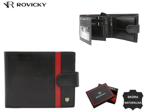 Duży portfel męski ze skóry naturalnej - Rovicky Duży portfel męski ze skóry naturalnej - Rovicky