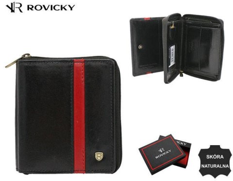 Mały, skórzany portfel męski na suwak - Rovicky Mały, skórzany portfel męski na suwak - Rovicky