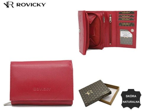 Skórzany kompaktowy portfel damski - Rovicky Skórzany kompaktowy portfel damski - Rovicky