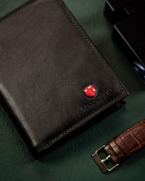 Elegancki portfel męski ze skóry naturalnej - Peterson Elegancki portfel męski ze skóry naturalnej - Peterson