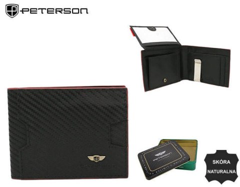 Elegancki, skórzany portfel męski z systemem RFID - Peterson Elegancki, skórzany portfel męski z systemem RFID - Peterson