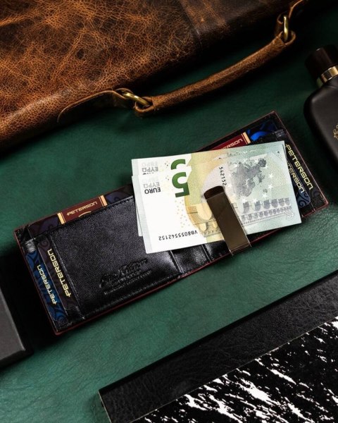 Elegancki, skórzany portfel męski z systemem RFID - Peterson Elegancki, skórzany portfel męski z systemem RFID - Peterson