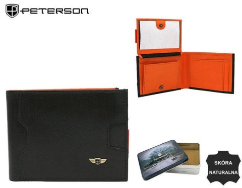 Niewielki, skórzany portfel męski z systemem RFID - Peterson Niewielki, skórzany portfel męski z systemem RFID - Peterson