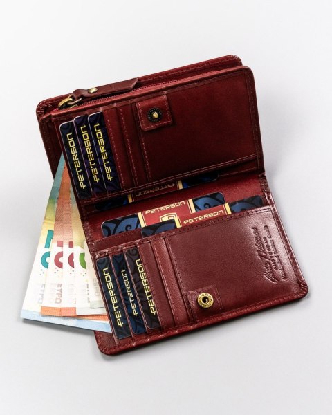 Duży, skórzany portfel damski z systemem RFID - Peterson Duży, skórzany portfel damski z systemem RFID - Peterson