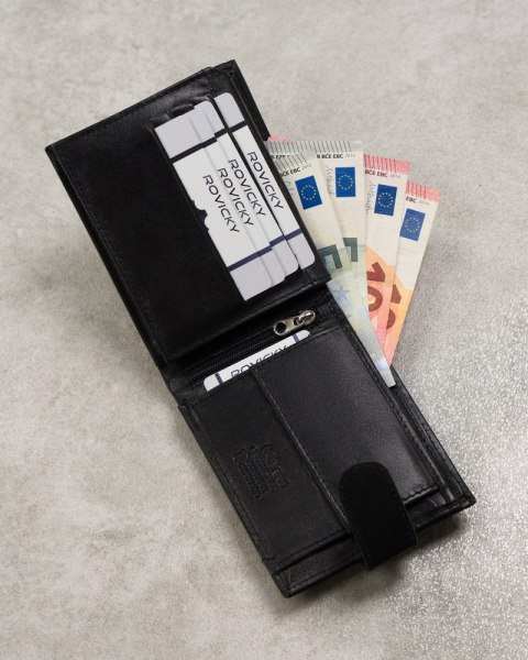 Portfel męski ze skóry bydlęcej z zabezpieczeniem RFID Protect - Always Wild Portfel męski ze skóry bydlęcej z zabezpieczeniem RFID Protect - Always Wild