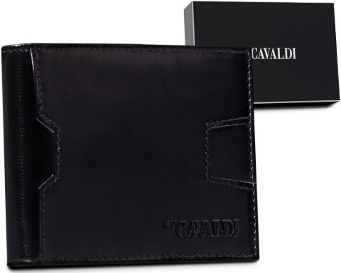 Skórzana banknotówka męska z systemem RFID Protect - Cavaldi Skórzana banknotówka męska z systemem RFID Protect - Cavaldi