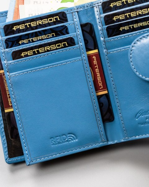Skórzany, średni portfel damski na zatrzask - Peterson Skórzany, średni portfel damski na zatrzask - Peterson