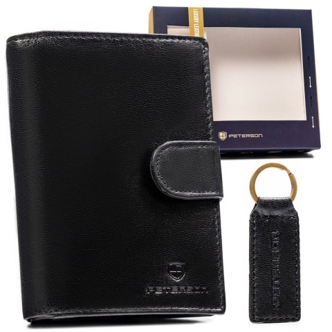 Zestaw prezentowy: elegancki, skórzany portfel męski i brelok - Peterson Zestaw prezentowy: elegancki, skórzany portfel męski i brelok - Peterson