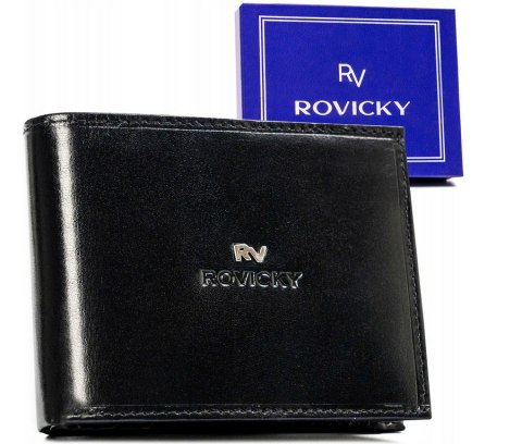 Duży, skórzany portfel męski bez zapięcia - Rovicky Duży, skórzany portfel męski bez zapięcia - Rovicky