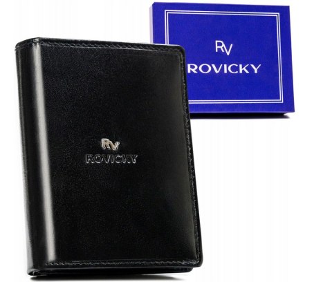 Skórzany, pionowy portfel męski bez zapięcia - Rovicky Skórzany, pionowy portfel męski bez zapięcia - Rovicky