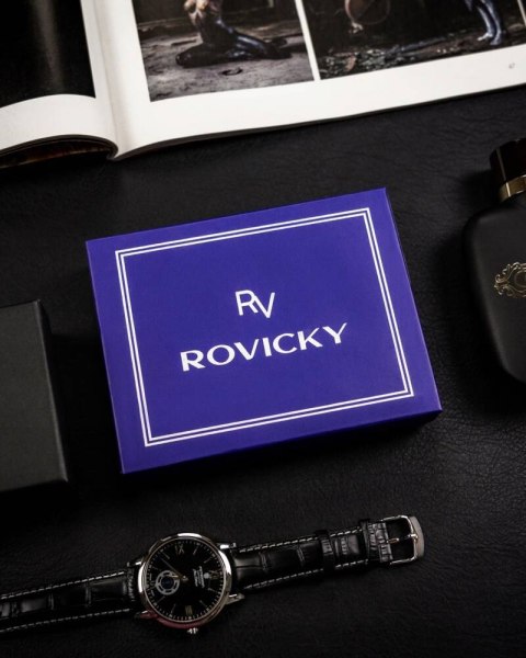 Skórzany portfel na zatrzask z systemem RFID - Rovicky Skórzany portfel na zatrzask z systemem RFID - Rovicky