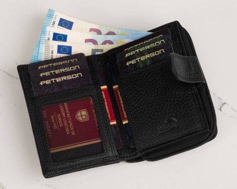 Skórzana torebka damska w zestawie z portfelem - Peterson Skórzana torebka damska w zestawie z portfelem - Peterson