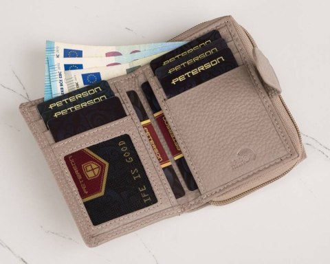 Skórzana torebka damska w zestawie z portfelem - Peterson Skórzana torebka damska w zestawie z portfelem - Peterson