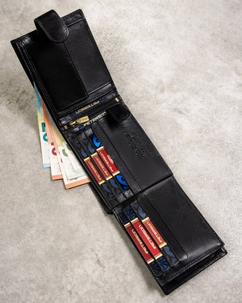 Zestaw prezentowy: elegancki skórzany portfel, etui na karty i brelok - Peterson Zestaw prezentowy: elegancki skórzany portfel, etui na karty i brelok - Peterson