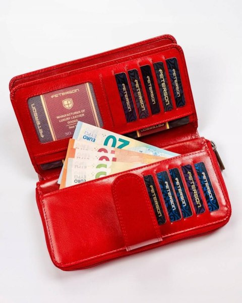 Elegancki, pionowy portfel damski ze skóry naturalnej - Peterson Elegancki, pionowy portfel damski ze skóry naturalnej - Peterson