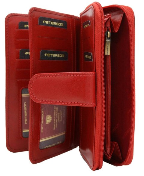 Elegancki, pionowy portfel damski ze skóry naturalnej - Peterson Elegancki, pionowy portfel damski ze skóry naturalnej - Peterson