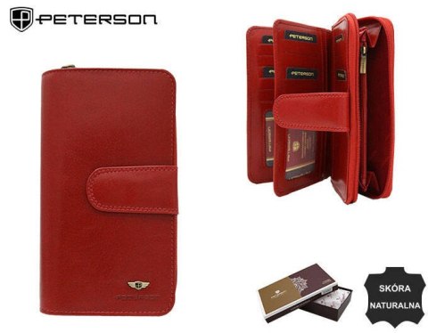 Elegancki, pionowy portfel damski ze skóry naturalnej - Peterson Elegancki, pionowy portfel damski ze skóry naturalnej - Peterson