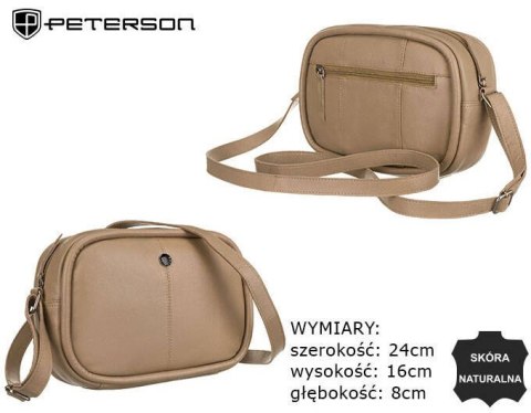 Klasyczna listonoszka damska ze skóry naturalnej - Peterson Klasyczna listonoszka damska ze skóry naturalnej - Peterson