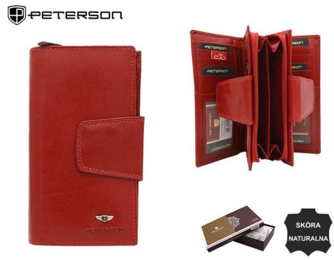 Pojemny, skórzany portfel damski na zatrzask - Peterson Pojemny, skórzany portfel damski na zatrzask - Peterson