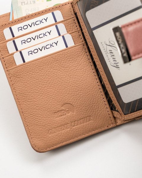 Portfel damski z tłoczonym monogramem - Rovicky Portfel damski z tłoczonym monogramem - Rovicky