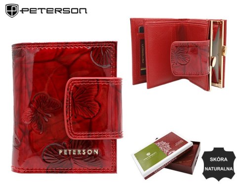 Skórzany portfel damski na zatrzask - Peterson Skórzany portfel damski na zatrzask - Peterson