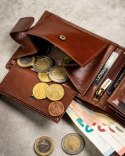 Zestaw prezentowy: elegancki skórzany portfel, etui na karty i brelok - Peterson