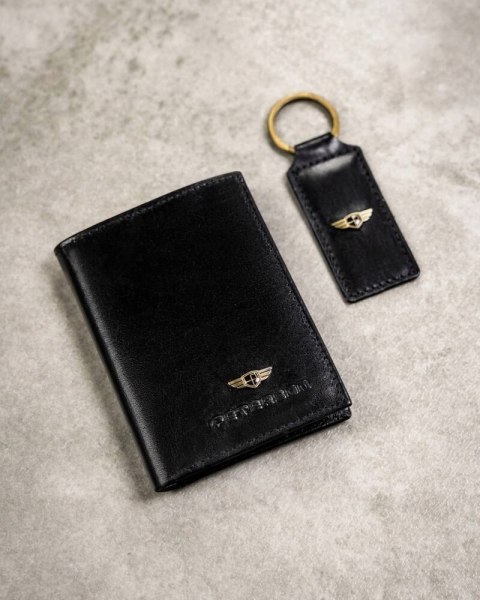 Zestaw prezentowy: skórzany portfel męski, etui i brelok - Peterson Zestaw prezentowy: skórzany portfel męski, etui i brelok - Peterson