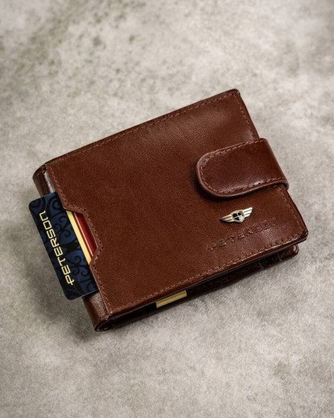 Zestaw prezentowy: skórzany portfel męski, etui i brelok - Peterson Zestaw prezentowy: skórzany portfel męski, etui i brelok - Peterson