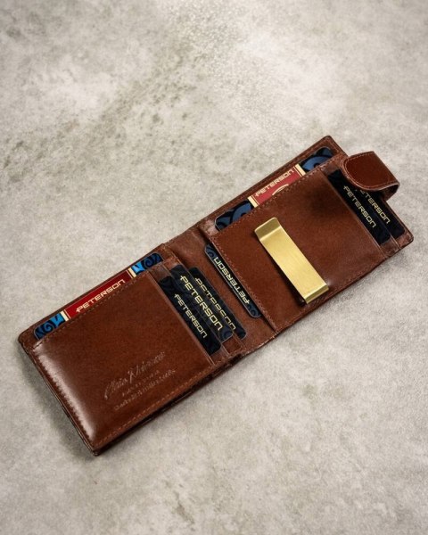 Zestaw prezentowy: skórzany portfel męski, etui i brelok - Peterson Zestaw prezentowy: skórzany portfel męski, etui i brelok - Peterson