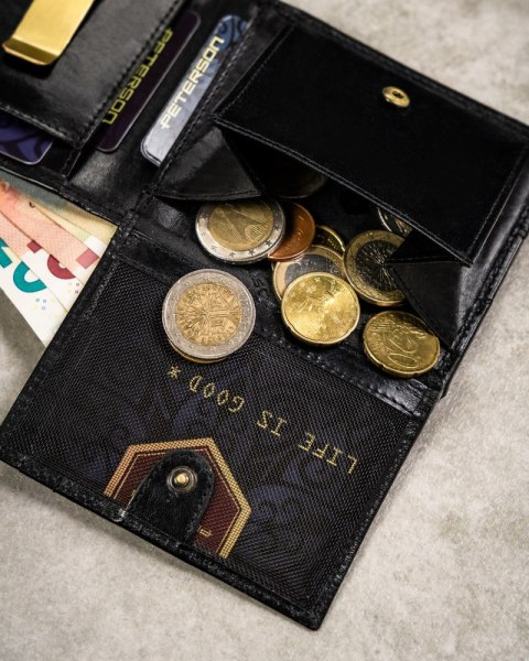 Zestaw prezentowy: skórzany portfel męski, etui i brelok - Peterson Zestaw prezentowy: skórzany portfel męski, etui i brelok - Peterson