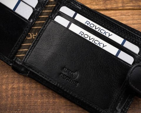 Klasyczy, skórzany portfel męski na zatrzask - Rovicky Klasyczy, skórzany portfel męski na zatrzask - Rovicky