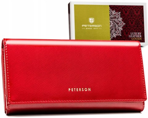 Elegancki, skórzany portfel damski na zatrzask - Peterson Elegancki, skórzany portfel damski na zatrzask - Peterson