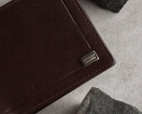 Klasyczny, elegancki portfel męski ze skóry naturalnej - Rovicky Klasyczny, elegancki portfel męski ze skóry naturalnej - Rovicky