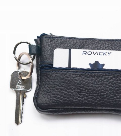 Skórzane, trójkomorowe etui na klucze Skórzane, trójkomorowe etui na klucze