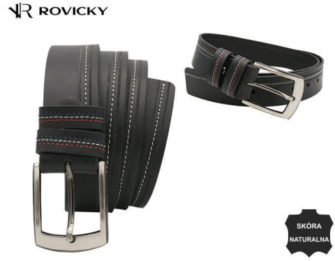 Skórzany, szeroki pasek męski - Rovicky Skórzany, szeroki pasek męski - Rovicky