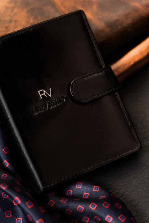 Portfel męski wyposażony w system RFID wykonany ze skóry naturalnej - Rovicky Portfel męski wyposażony w system RFID wykonany ze skóry naturalnej - Rovicky