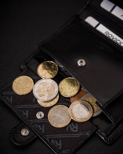 Portfel męski wyposażony w system RFID wykonany ze skóry naturalnej - Rovicky Portfel męski wyposażony w system RFID wykonany ze skóry naturalnej - Rovicky