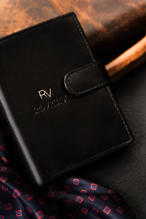 Portfel męski ze skóry naturalnej wyposażony w system RFID - Rovicky Portfel męski ze skóry naturalnej wyposażony w system RFID - Rovicky