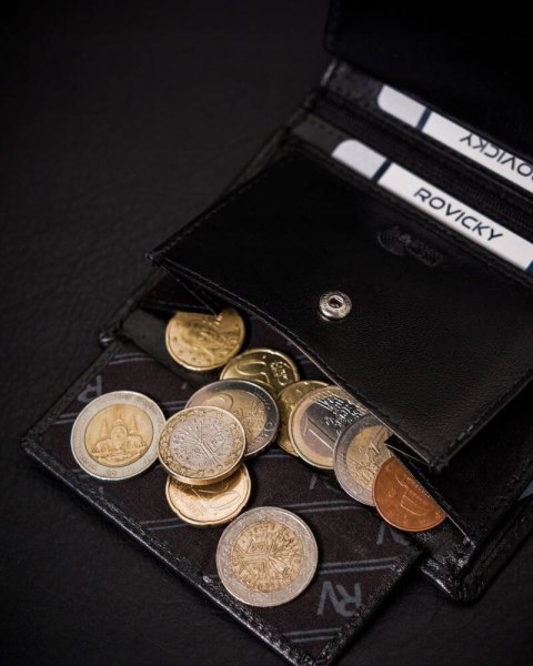 Rozbudowany portfel męski ze skóry naturalnej - Rovicky Rozbudowany portfel męski ze skóry naturalnej - Rovicky