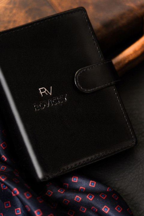 Skórzany portfel męski wyposażony w system RFID - Rovicky Skórzany portfel męski wyposażony w system RFID - Rovicky