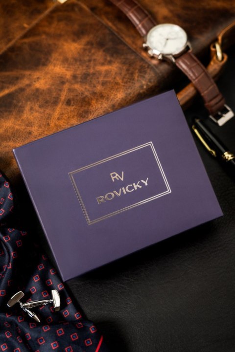 Klasyczny, skórzany portfel męski w orientacji poziomej - Rovicky Klasyczny, skórzany portfel męski w orientacji poziomej - Rovicky