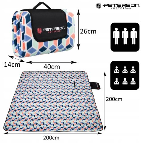 Materiałowy koc piknikowy z wodoodporną izolacją - Peterson Materiałowy koc piknikowy z wodoodporną izolacją - Peterson